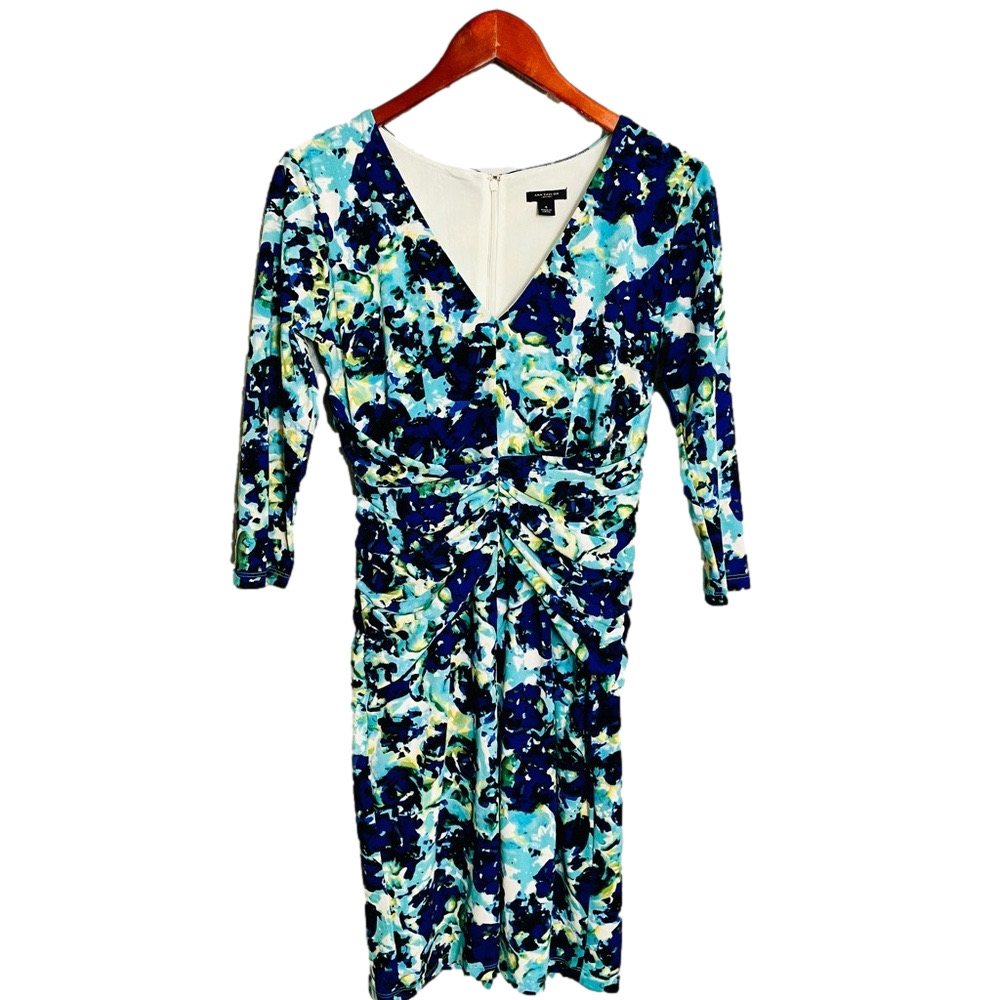 Ann Taylor Ruched Floral Dress 4